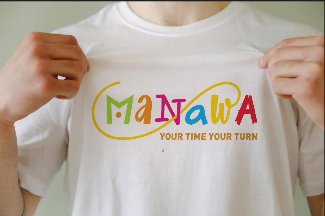 MANAWA your time your turn - T-shirt bianca The Original 1ª edizione