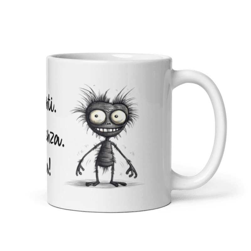 Tazza bianca "Pronti pazienza via!"