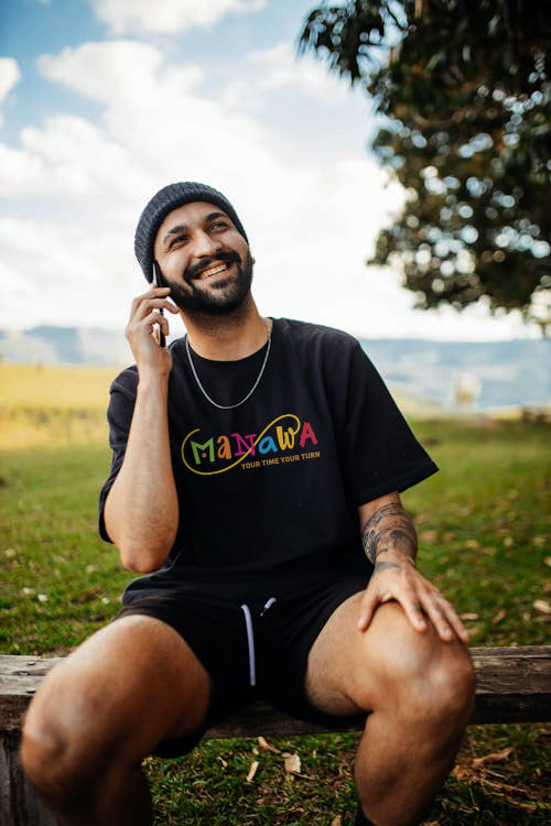 MANAWA your time your turn - T-shirt nera The Original 1ª edizione